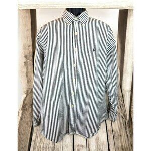 Ralph Lauren Yarmouth Mens Black Button-Down Long Sleeve Shirt Size 16.5-34/35